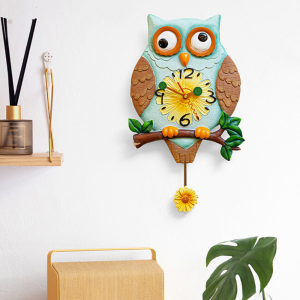 Children's Room Clock Owl Sun Flower Pastoral Style Wall Clock